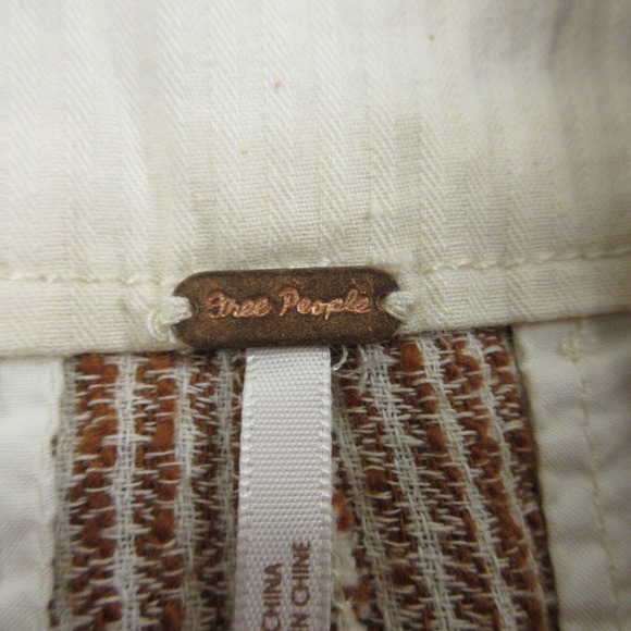 Free People Womens Trouser‎ Pants size 6 Striped Cotton Casual Boho Tapered - Picture 3 of 10